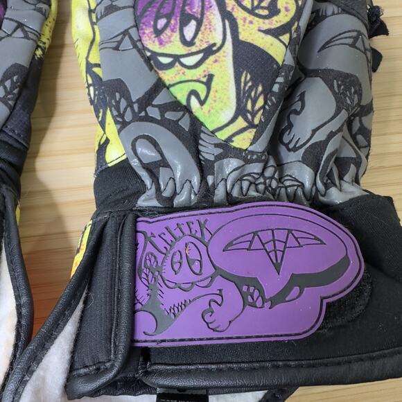 Celtek Bitten By Mitten Gloves Mens Small Colorful Graphic Snowboard Ski Leather - Picture 6 of 10